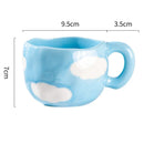 Axyaa Flower Heart Ceramic Mug, Irregular Creative Style Coffee Cup