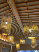 Axyaa Zen Birdcage Pendant Light LED E27 Gold Hanging Lamp for Restaurant Tea Room