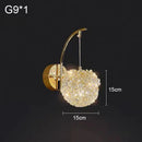 Axyaa Crystal Ball Wall Lamp, Elegant Bedroom Lighting for Girls, Lychee Trendy Design
