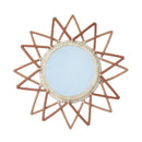 Rattan Woven Hanging Mirror Living Room Decorative Mirror by Axyaa