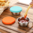 Axyaa Stainless Steel Salad Sauce Cup with Silicone Lid