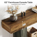 Tribesigns 63" Farmhouse Console Table - Axyaa Narrow 2-Tier Sofa Table & Entryway Furniture
