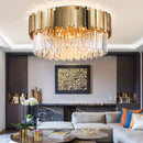 Axyaa Luxury Crystal LED Ceiling Lamp Modern Chandelier for Home Decoration