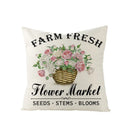 Pink Truck Flower Print Cushion Cover 45x45cm - Axyaa