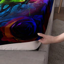 Axyaa Rose Skull Light Grey Fitted Sheet | Soft & Comfortable Solid Color Bedding