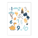 Axyaa Dinosaur Alphabet Number Custom Name Canvas Print Kids Room Decor