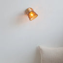 Axyaa Nordic Modern Wood Amber Glass LED Wall Sconce Stair Light FixtureLampara