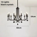 Axyaa Classic Black Crystal Chandelier for Living Room and Dining Area