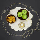 Axyaa Gold Peony Coasters Set - Elegant PVC Placemats for Dining Table