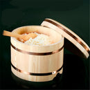 Axya Japanese Style Copper Edge Sashimi Bowl Set - Wooden Rice Barrel Lid