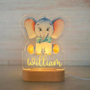 Axyaa Acrylic USB NightLight with Custom Name, Animal Design for Kids' Bedroom Décor