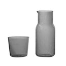 Axyaa 550ml Bedside Water Carafe and Glass Set in Blue, Amber, Teal, Grey Glass