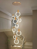 Axyaa Modern Villa Gold\Black Acrylic Ring Chandelier