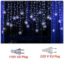 Axyaa Snowflake LED Lights: 8 Modes, Waterproof Fairy Curtain Garland for Xmas, Party, Wedding