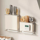 Axyaa Countertop Cutlery & Utensil Holder, Wall Mounted Kitchen Organizer Rack