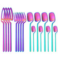 Axyaa Rainbow Matte Stainless Steel Cutlery Set