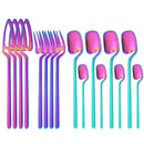 Axyaa Rainbow Matte Stainless Steel Cutlery Set