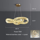 Luxury Modern Crystal Chandelier by Axyaa - Rotating LED Ceiling Hanging Lamp