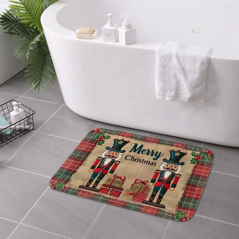Axyaa Nutcracker Welcome Mat: Soft Non-Slip Floor Decor for Home