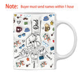 Axyaa Personalized Dad and Kids 3D Effect Mug Fist Bump Coffee Cup - Father's Day Gift