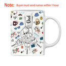 Axyaa Personalized Dad and Kids 3D Effect Mug Fist Bump Coffee Cup - Father's Day Gift