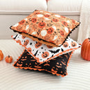 Axyaa Halloween Pumpkin Bat Print Pillowcase Throw Cushion Cover Festive Home Decor