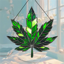 Axyaa Green Leaf Sun Catcher Bohemian Window Decoration Hanging Ornaments