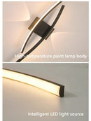 Axyaa LED Double Curve Wall Sconces Remote Control Bedside Lamp