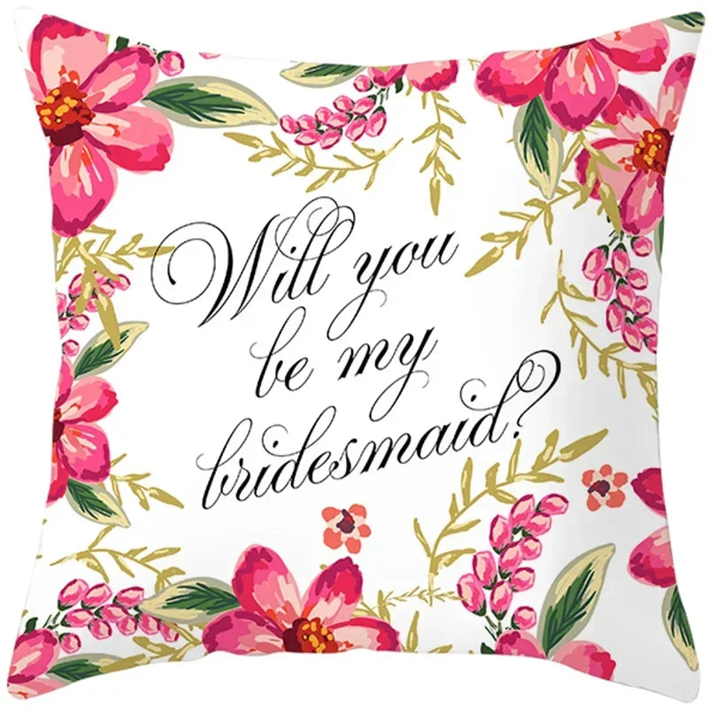 Axyaa Valentine's Day Parchment Pillow Set for Home Sofa, Square Pillowcase
