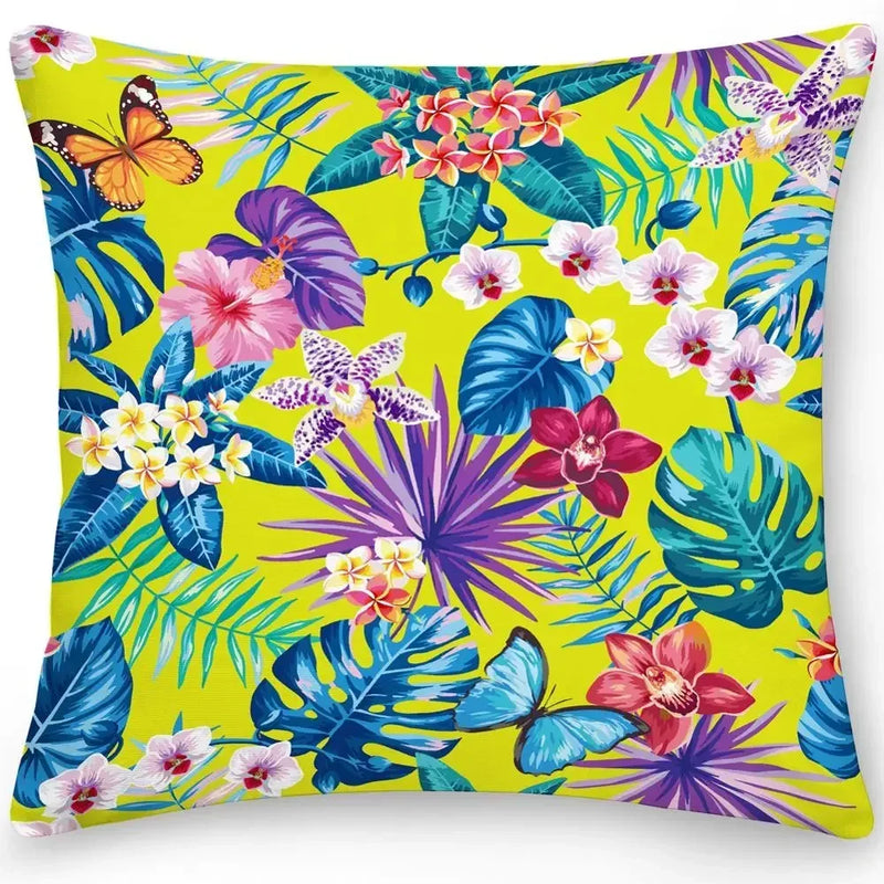 Axyaa Butterfly Flower Cushion Cover - Elegant Home & Office Decor