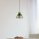 Axyaa Japanese Style Glass Shade LED Pendant Light for Living Room and Dining Area