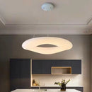 Axyaa Nordic White LED Chandelier: Round Italian Designer Pendant Light for Home Decor