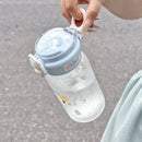 Axyaa Cat Water Bottle with Straw: Cute & Portable for Kids, School, Travel