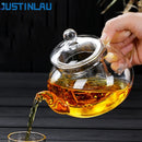 Axyaa Glass Teapot with Tea Strainer, Heat Resistant Kettle for Chinese Kung Fu Tea