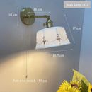 Axyaa Wooden Brass Glass Wall Lamp Modern Simple Bedroom Bedside Light