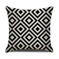 Axyaa Geometric Line Print Linen Cushion Cover - Home & Car Decor Pillowcase