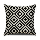 Axyaa Geometric Line Print Linen Cushion Cover - Home & Car Decor Pillowcase