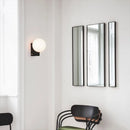 Axyaa Small Black Chrome Wall Sconce with White Glass Shade