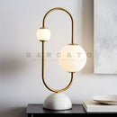 Axyaa Modern Marble LED Desk Lamp for Bedroom Living Room, Classic Metal Design