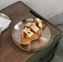 Axyaa Stainless Steel Dessert Plate: Industrial Style Bread Muffin Cake Baking Metal Plate