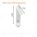 Axyaa LED Reading Wall Lamp with USB Rechargeable Switch - Bedroom Bedside Lighting