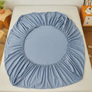 Axyaa Solid Color Cotton Fitted Bed Sheet for Single Double King Queen Bed