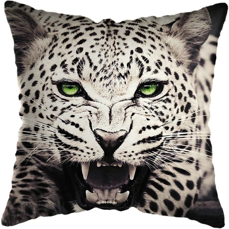 Wild Animals Lions Tigers Cushion Cover - Axyaa Luxury Home Decor