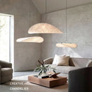 Axyaa Nordic Silk LED Pendant Light: Modern Minimalist Chandelier for Bedroom, Foyer & Indoor Decor