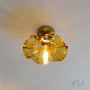 Axyaa Green Glass Copper LED Ceiling Lights for Home Lighting - Bedroom Living Room Balcony Lamp