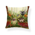 Axyaa Creative Fox Christmas Tree Cushion Cover - Retro Animal Sofa Decor Pillowcase