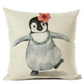 Axyaa Penguin Cushion Cover: Cute Sofa Pillow for Kids & Living Room, 45x45cm