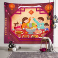 Axyaa Chinese New Year Tapestry Blessings Good Luck Spring Festival Decor