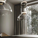 Axyaa Modern LED Pendant Light, Transparent Glass Lamps for Home and Dining Decor