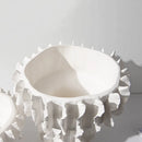 Axyaa White Lace Ceramic Vase - Handcrafted Home Decoration Essentials